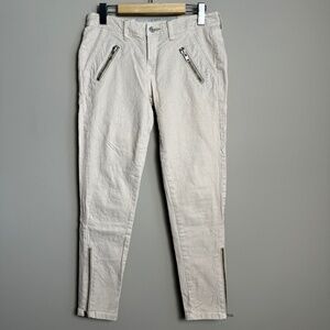 Daughters of the Liberation Women's Light Beige‎ Moto Pants Size 26 Ankle Zipper